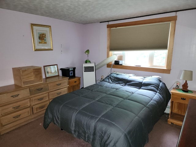 19 Resh Rd, Searsport, ME 04974 - carpeted bedroom featuring a textured ceiling and a baseboard radiator