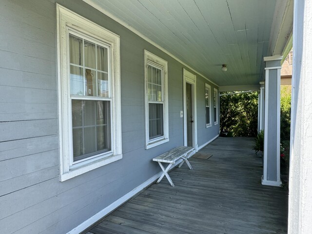 wooden terrace with covered porch
