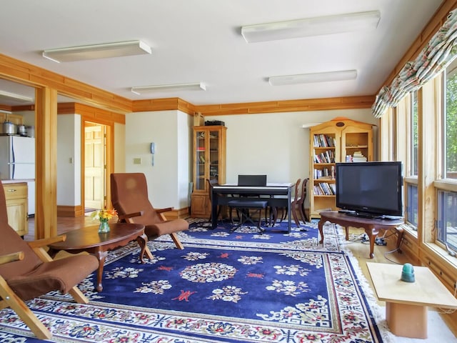 54 Harbor Hills Ln, Addison, ME 04606 - living room with an office area