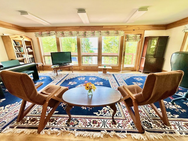 54 Harbor Hills Ln, Addison, ME 04606 - sitting room featuring ornamental molding