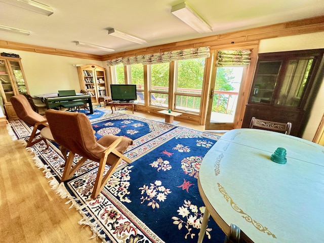 54 Harbor Hills Ln, Addison, ME 04606 - living area featuring wood finished floors and crown molding
