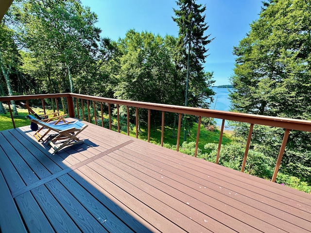 54 Harbor Hills Ln, Addison, ME 04606 - wooden deck featuring a water view