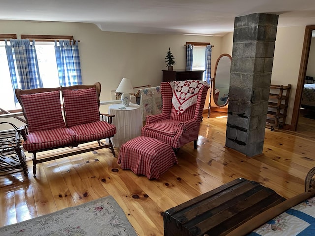 sitting room featuring wood-type flooring