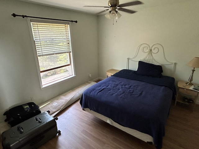 30 Steamboat Rd, Swans Island, ME 04685 - bedroom with wood finished floors and a ceiling fan
