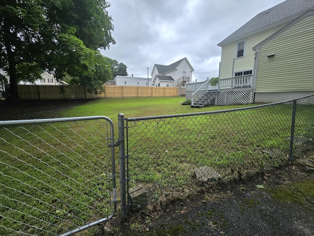 view of yard featuring a deck