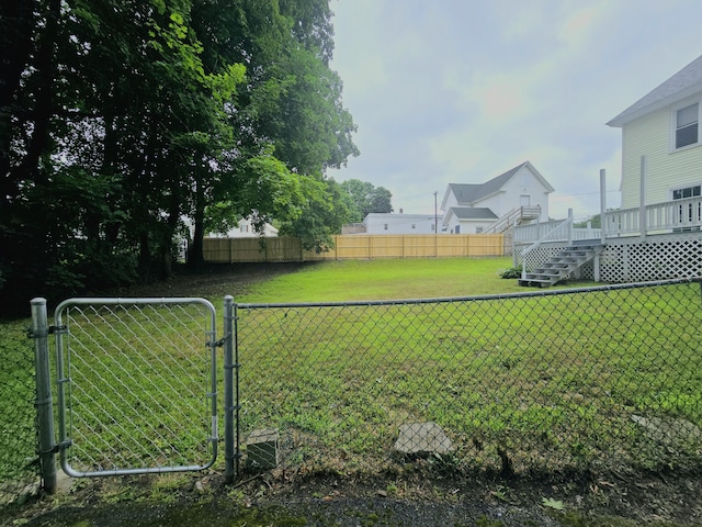 view of yard with a deck