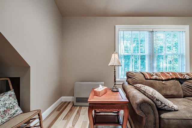 living room featuring light wood-type flooring