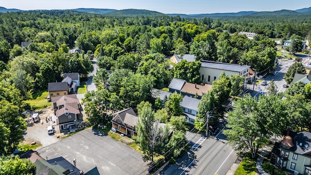 aerial view with a mountain view