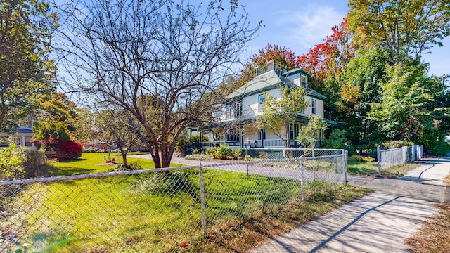 exterior space with a front lawn