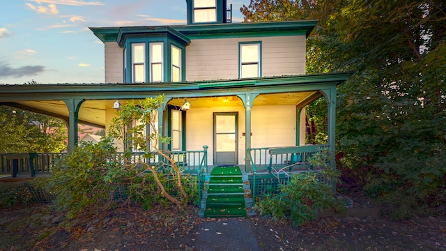 italianate home with a porch