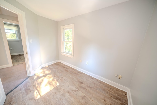 empty room featuring light wood-type flooring