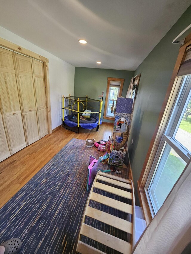 bedroom featuring wood-type flooring