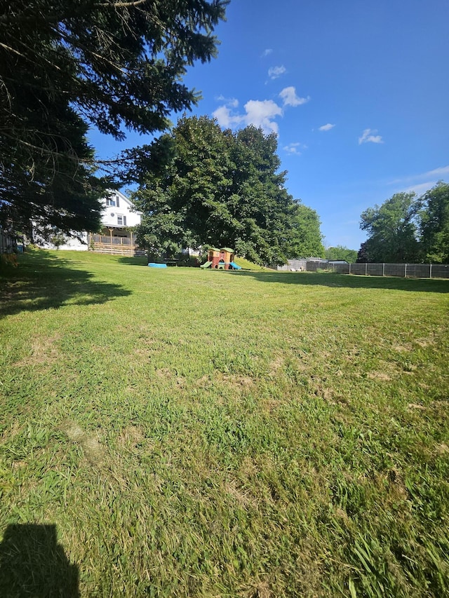 view of yard featuring a playground