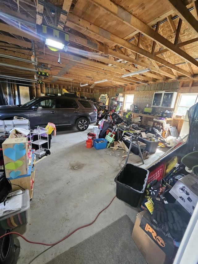 garage featuring a garage door opener