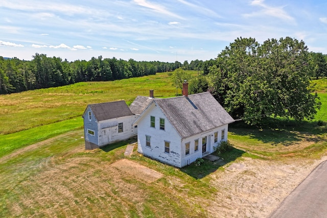 drone / aerial view with a rural view