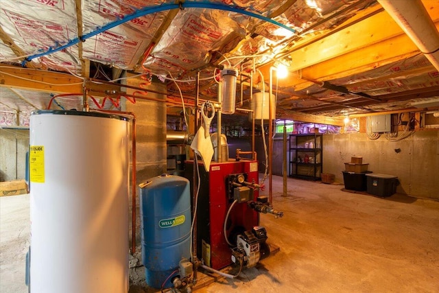 interior space with water heater