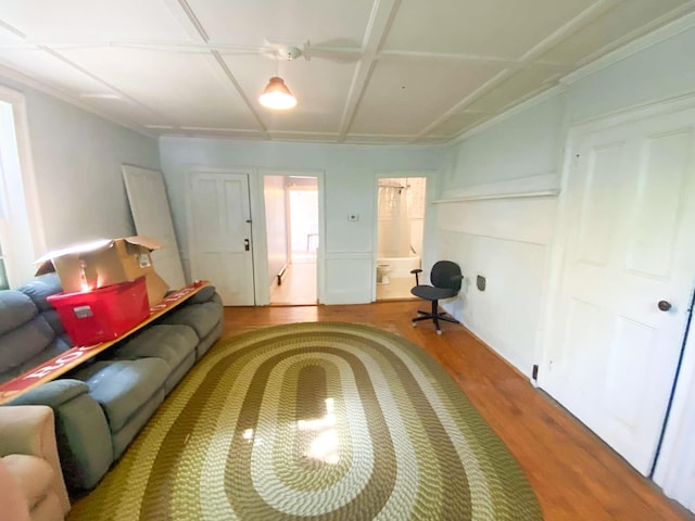 living area featuring wood finished floors