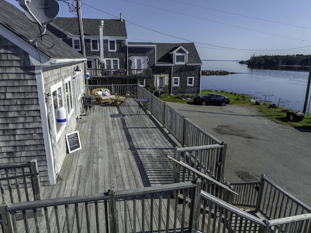 20 Water St Unit 2, Lubec, ME 04652 - wooden terrace featuring a water view