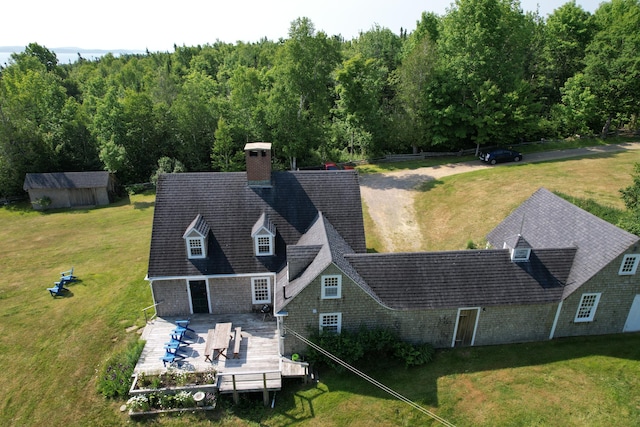 38 Kingsbury Ln, Perry, ME 04667 - view from above of property with a heavily wooded area