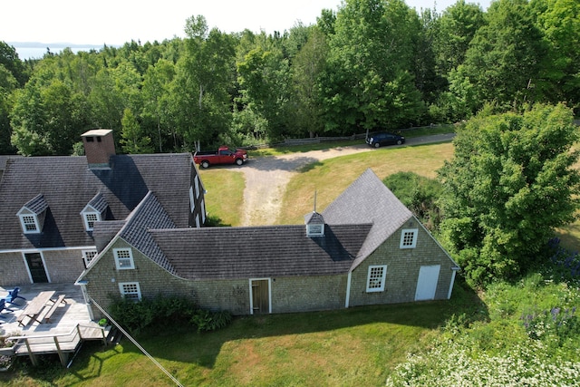 38 Kingsbury Ln, Perry, ME 04667 - aerial view of property and surrounding area featuring a heavily wooded area
