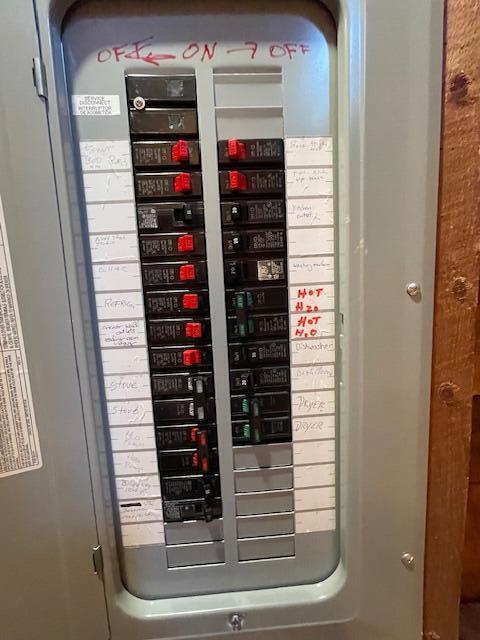 38 Kingsbury Ln, Perry, ME 04667 - utility room featuring electric panel