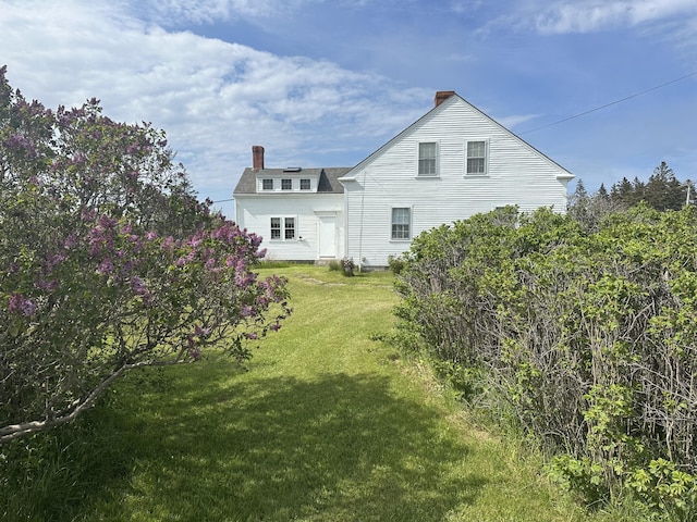 3 S Rd, Matinicus Isle Plt, ME 04851 - back of property with a chimney and a lawn
