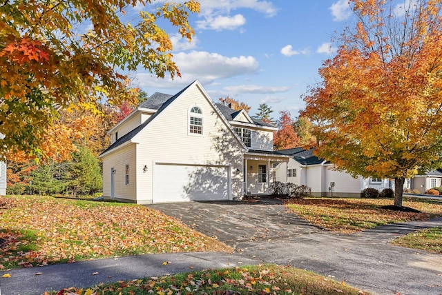 view of property featuring a garage