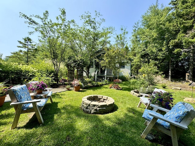 121 Northern Neck Rd, Mount Desert, ME 04660 - view of yard featuring an outdoor fire pit