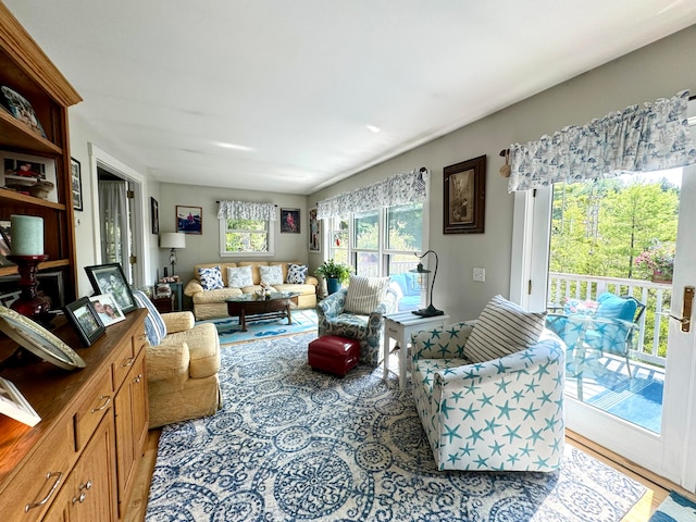 living room featuring hardwood / wood-style flooring