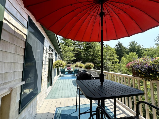 121 Northern Neck Rd, Mount Desert, ME 04660 - wooden deck with outdoor dining space