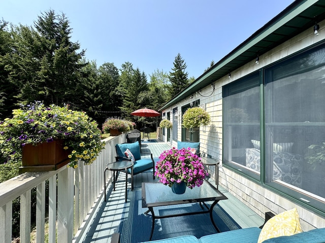 121 Northern Neck Rd, Mount Desert, ME 04660 - view of wooden balcony with a deck