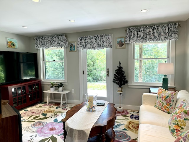 121 Northern Neck Rd, Mount Desert, ME 04660 - living room with baseboards and recessed lighting