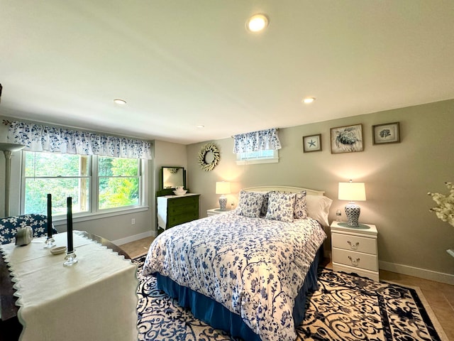 view of tiled bedroom