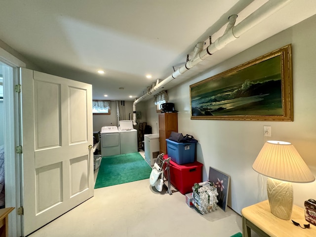 121 Northern Neck Rd, Mount Desert, ME 04660 - finished basement with washing machine and dryer and recessed lighting