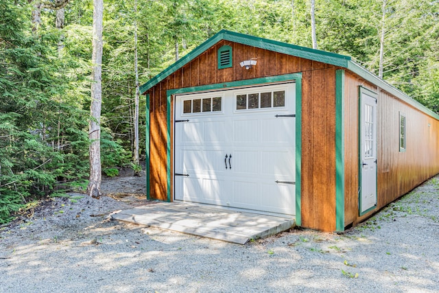 view of garage