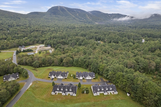 aerial view featuring a mountain view