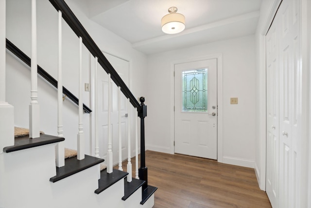 foyer featuring hardwood / wood-style floors