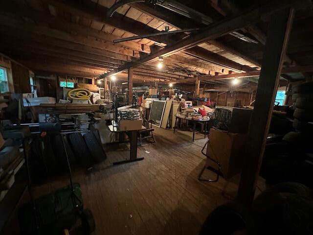 168 Highland Ter, Mexico, ME 04257 - basement with hardwood / wood-style flooring and a workshop area