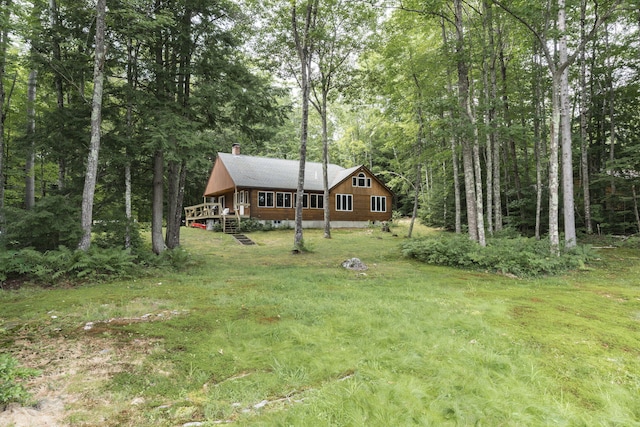 view of yard featuring a deck