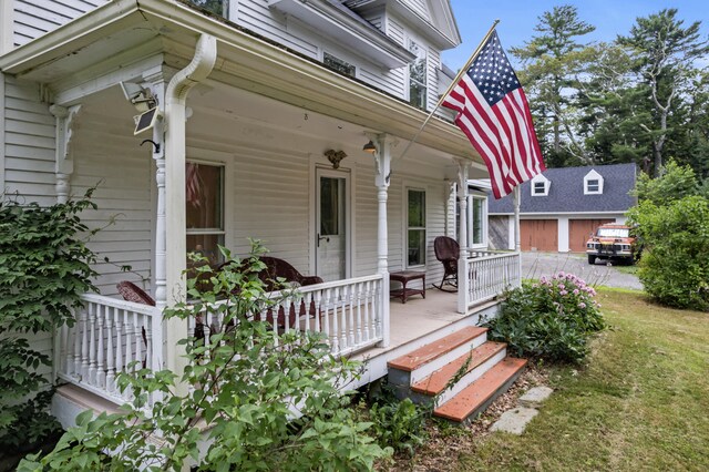 exterior space with covered porch