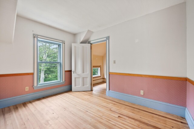 empty room featuring light hardwood / wood-style floors