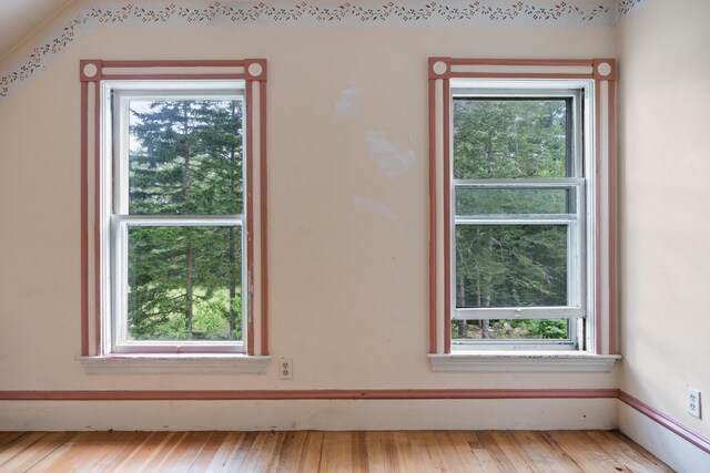 bonus room with light hardwood / wood-style floors