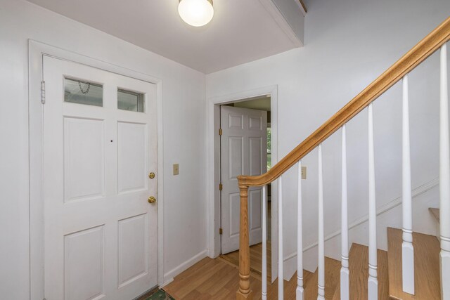 foyer entrance featuring light hardwood / wood-style floors