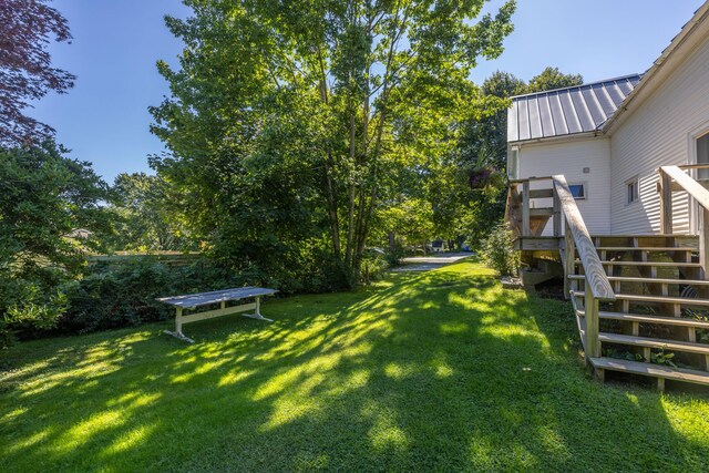 view of yard with a deck