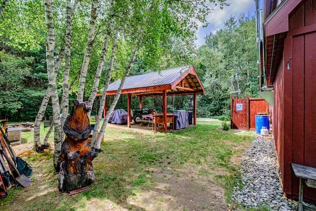 view of yard with a gazebo