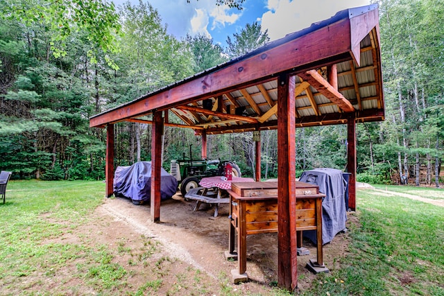 view of yard featuring a gazebo