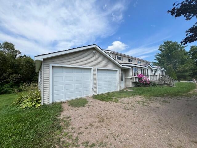 exterior space featuring a garage