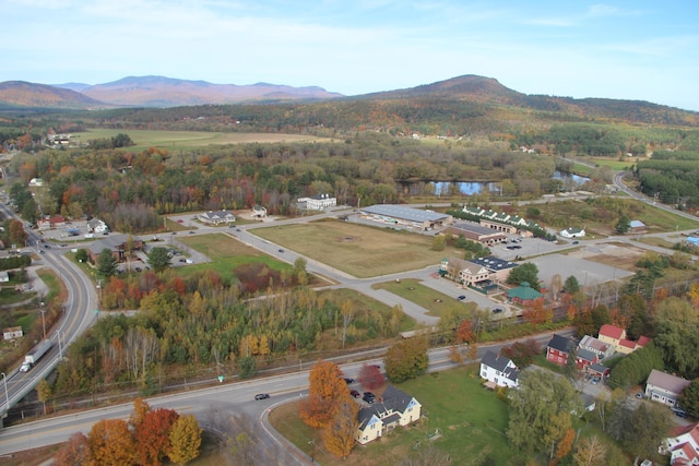 aerial view with a mountain view