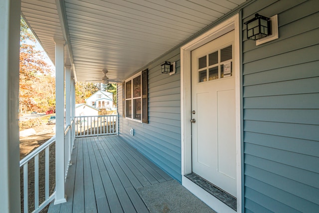 deck with a porch