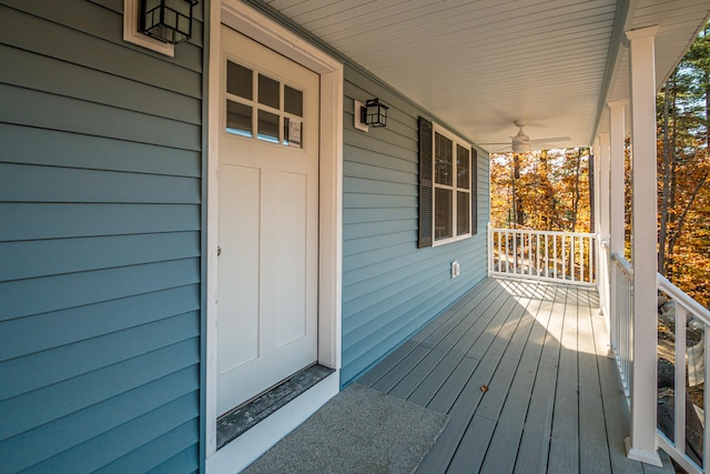 deck with covered porch